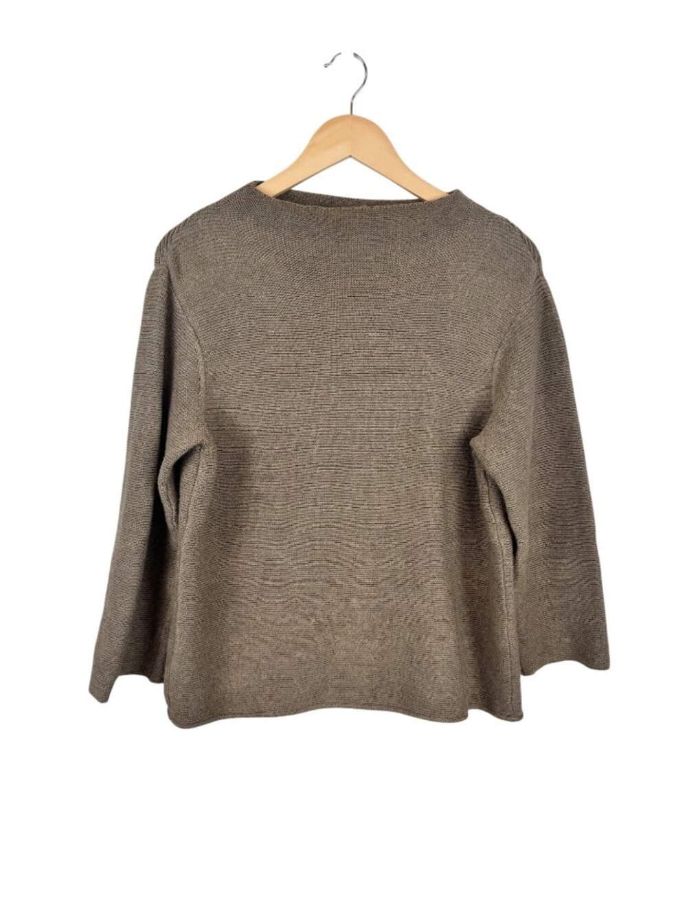 Peruvian Connection Womens Tan Knit Sweater Large Pima Cotton Blend Long Sleeve